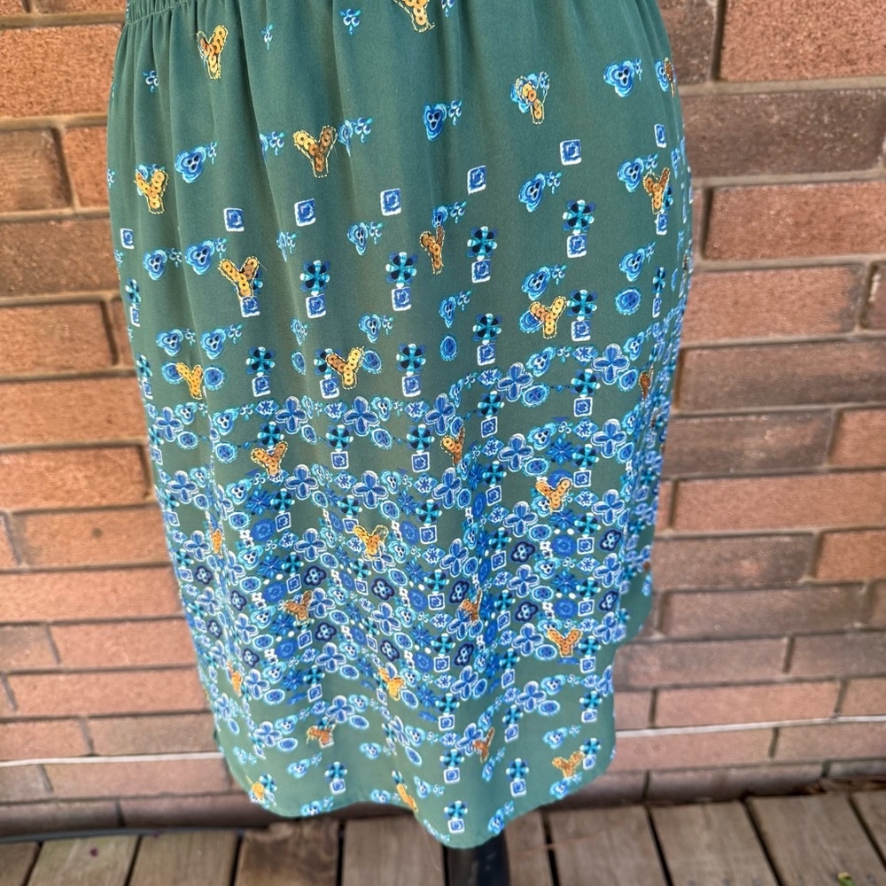 Anthropologie Bates Motel Empyrean Dress Sachin + Babi Green size 6 Sequin Flora - Picture 3 of 7